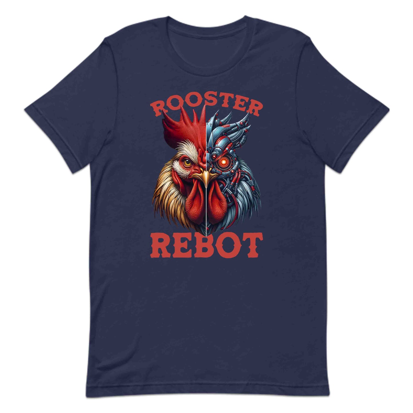 Half Cyberpunk Rooster Half Realistic Chicken Futuristic AI-Mech Bird Steampunk Cybernetic | PRODUCT CODE: FLDEHABVWICYJ