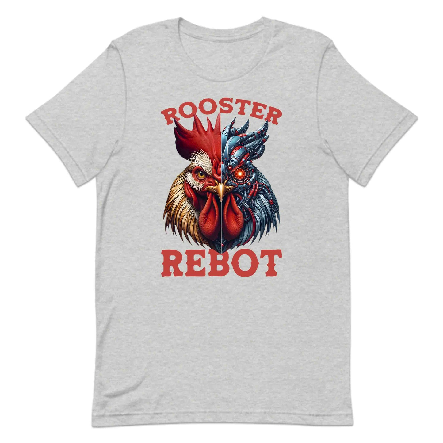 Half Cyberpunk Rooster Half Realistic Chicken Futuristic AI-Mech Bird Steampunk Cybernetic | PRODUCT CODE: FLDEHABVWICYJ
