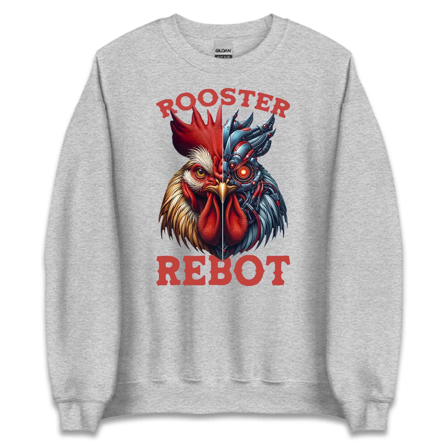 Half Cyberpunk Rooster Half Realistic Chicken Futuristic AI-Mech Bird Steampunk Cybernetic | PRODUCT CODE: FLDEHABVWICYJ