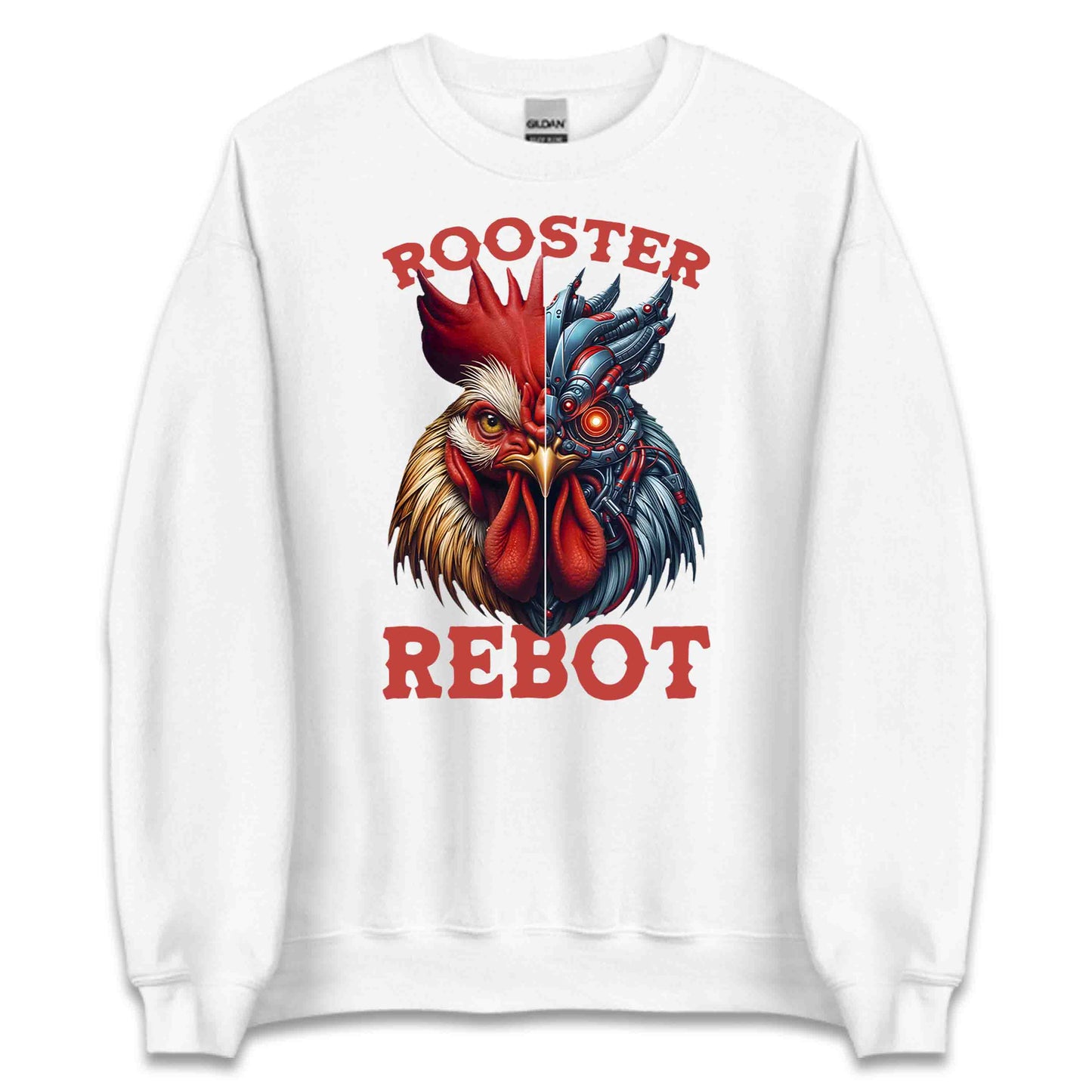 Half Cyberpunk Rooster Half Realistic Chicken Futuristic AI-Mech Bird Steampunk Cybernetic | PRODUCT CODE: FLDEHABVWICYJ