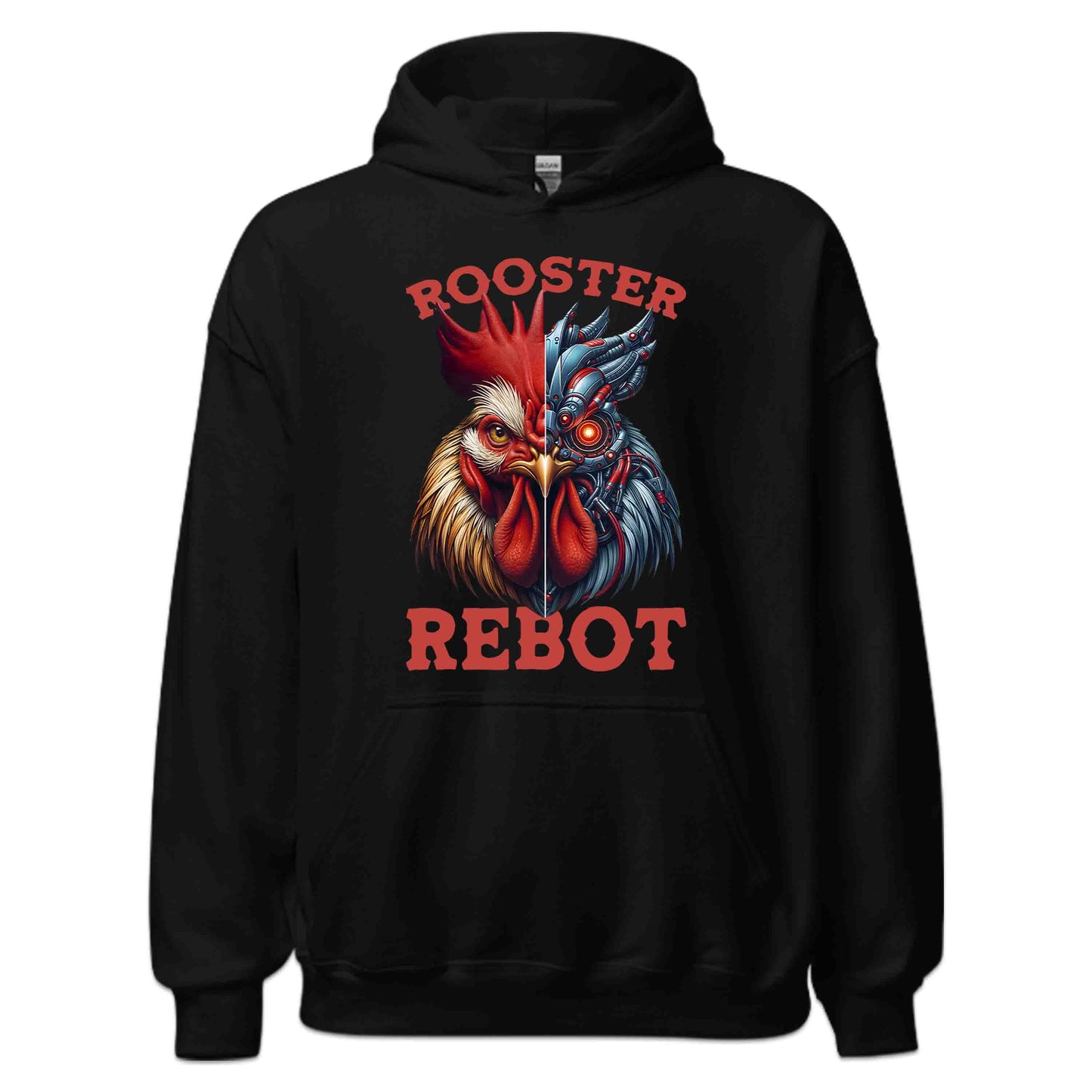 Half Cyberpunk Rooster Half Realistic Chicken Futuristic AI-Mech Bird Steampunk Cybernetic | PRODUCT CODE: FLDEHABVWICYJ
