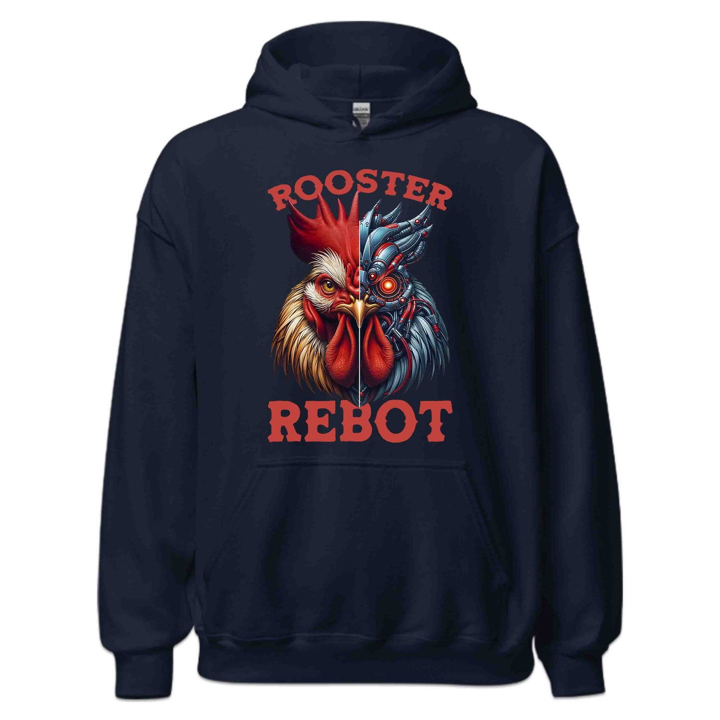 Half Cyberpunk Rooster Half Realistic Chicken Futuristic AI-Mech Bird Steampunk Cybernetic | PRODUCT CODE: FLDEHABVWICYJ