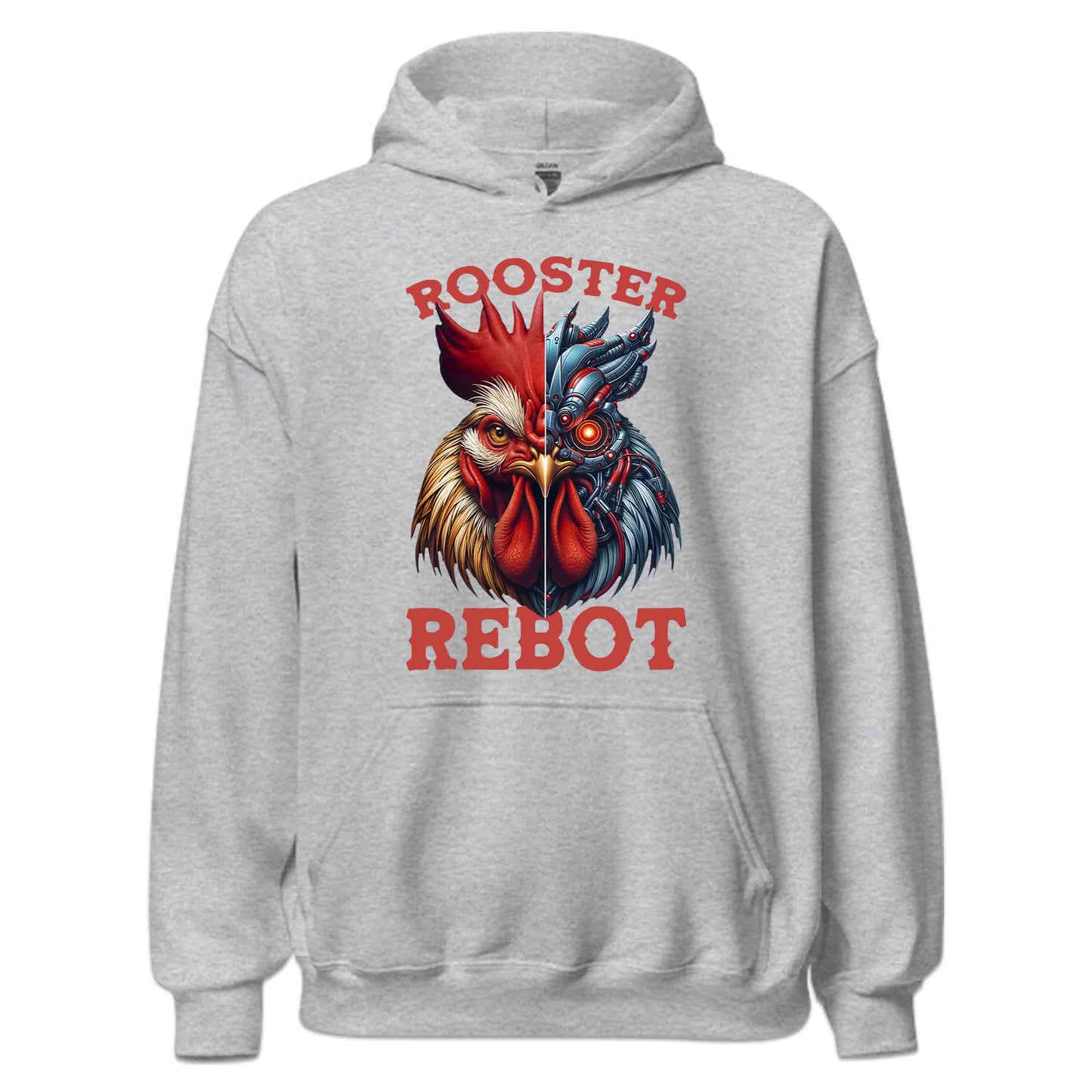 Half Cyberpunk Rooster Half Realistic Chicken Futuristic AI-Mech Bird Steampunk Cybernetic | PRODUCT CODE: FLDEHABVWICYJ