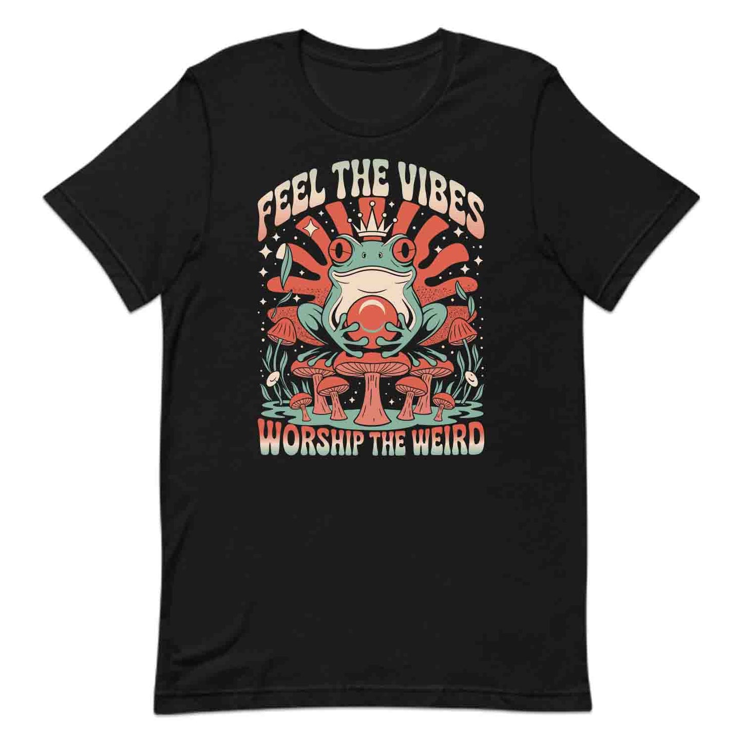 Feel the Vibes T-Shirt, Trippy Mushroom Sweatshirt, Psychedelic Boho Hoodie | PRODUCT CODE: FLKWEICBD