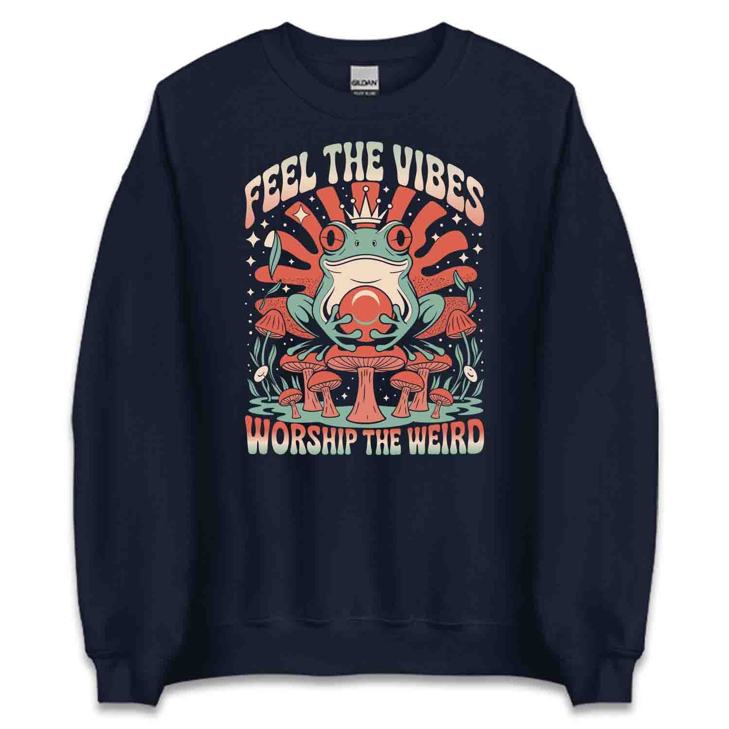 Feel the Vibes T-Shirt, Trippy Mushroom Sweatshirt, Psychedelic Boho Hoodie | PRODUCT CODE: FLKWEICBD