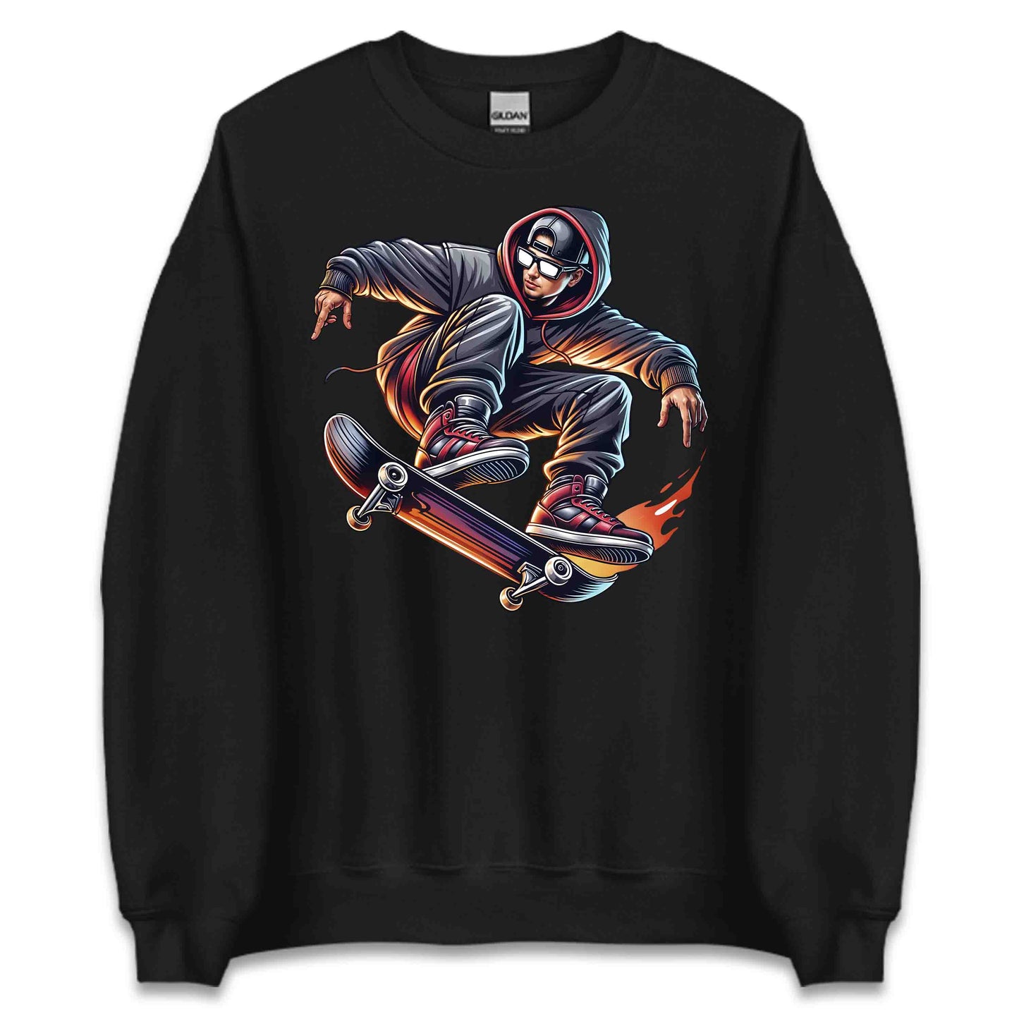 Flaming Skateboard Epic Skater Urban Streetwear | PRODUCT CODE: FLMBHWAIODGB