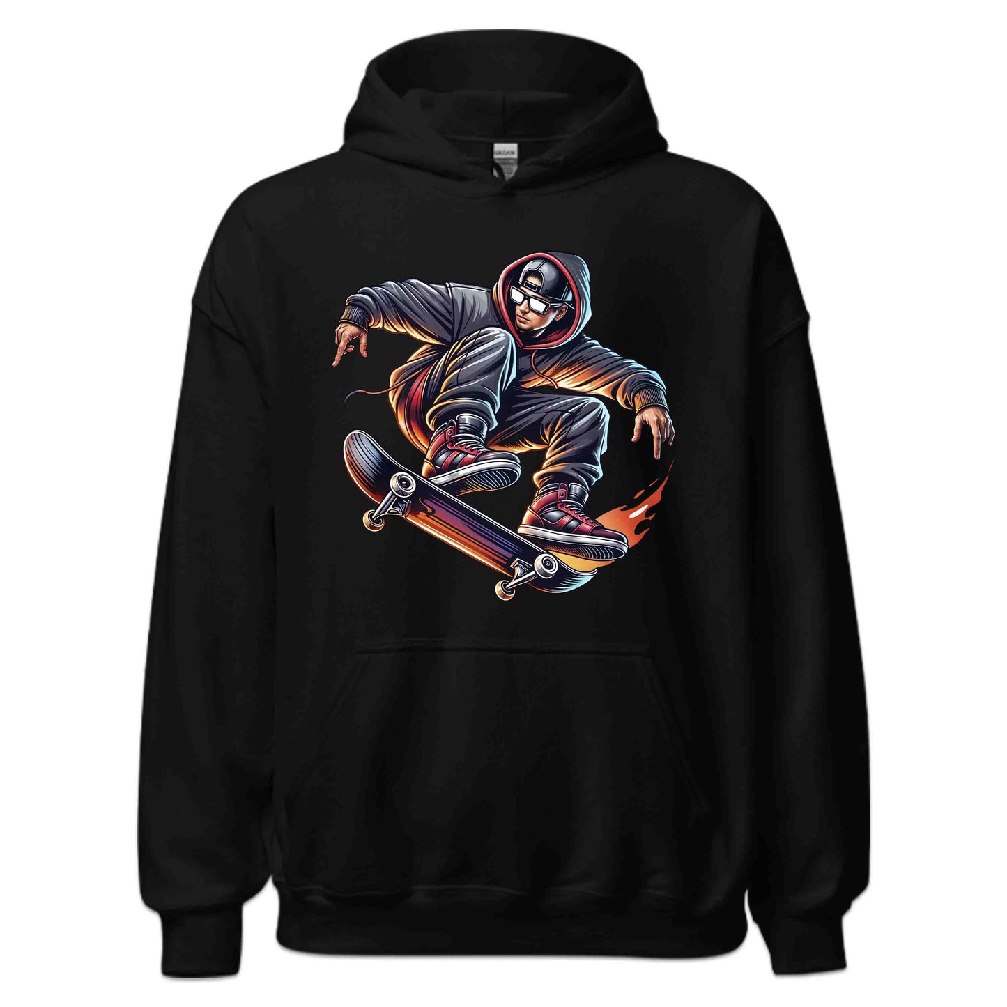 Flaming Skateboard Epic Skater Urban Streetwear | PRODUCT CODE: FLMBHWAIODGB