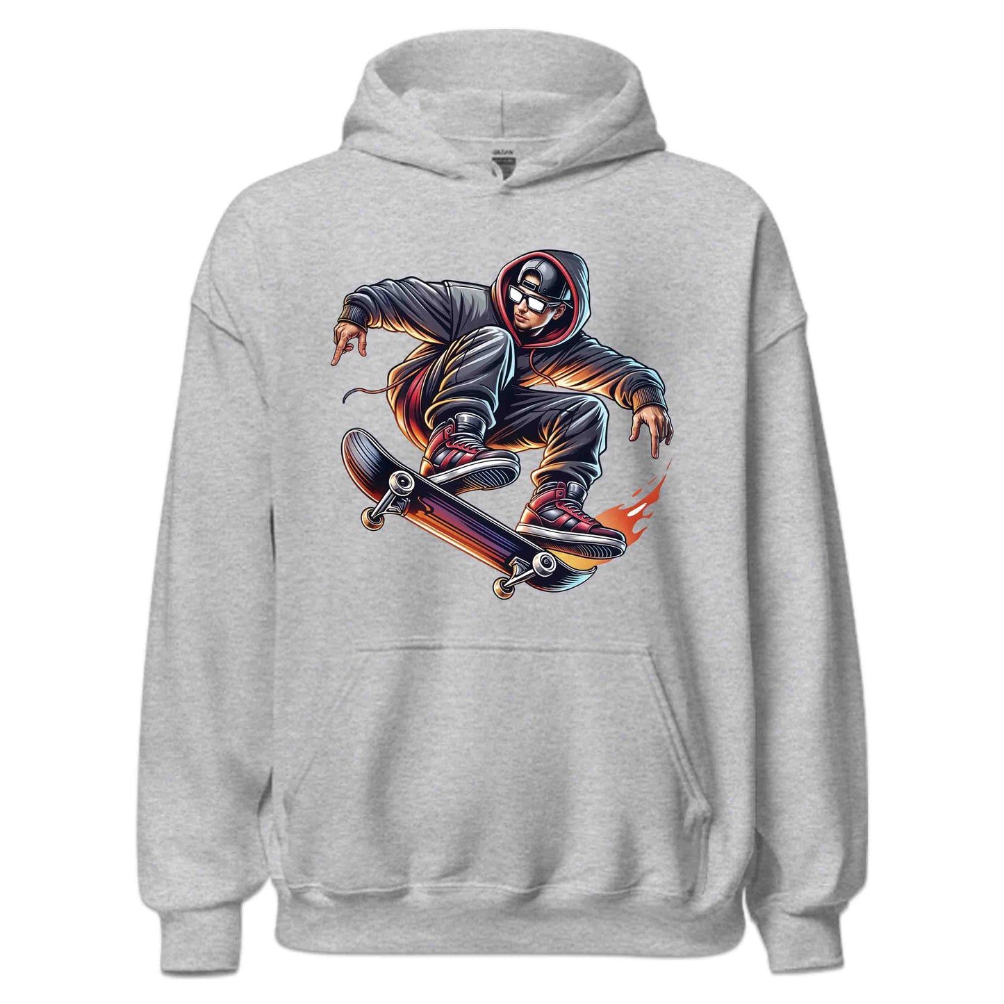 Flaming Skateboard Epic Skater Urban Streetwear | PRODUCT CODE: FLMBHWAIODGB