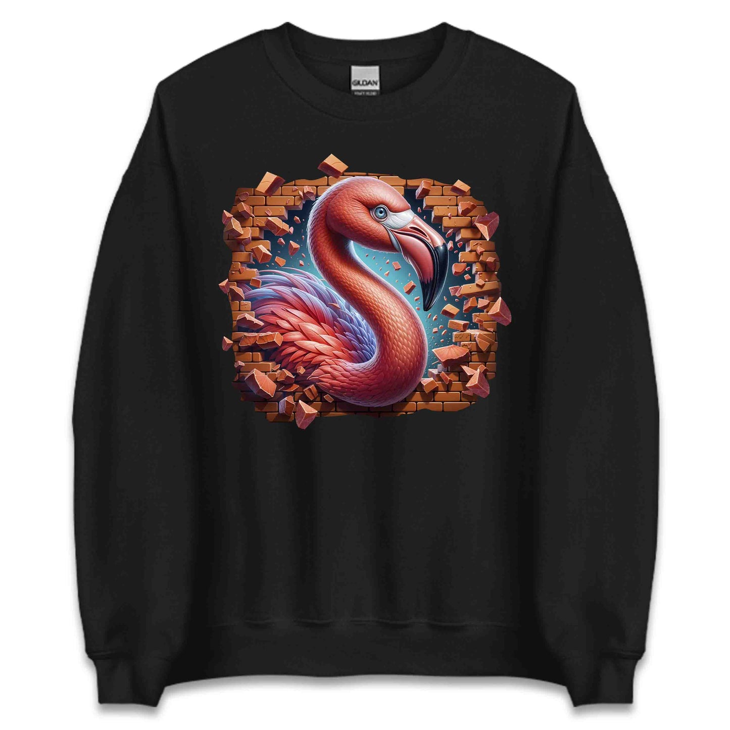 Flamingo Breaking Through Wall 3D Realistic Flamingo | PRODUCT CODE: FLMNBRKTHWLO