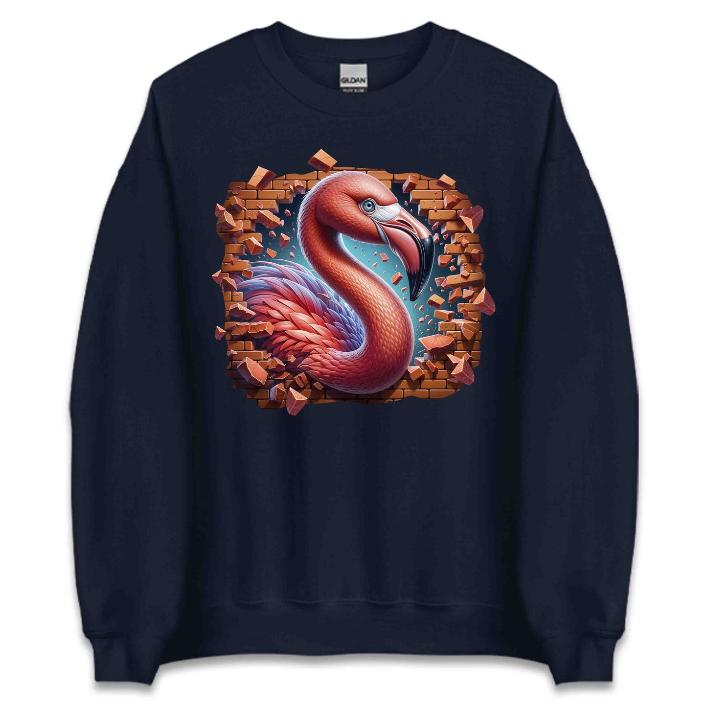 Flamingo Breaking Through Wall 3D Realistic Flamingo | PRODUCT CODE: FLMNBRKTHWLO