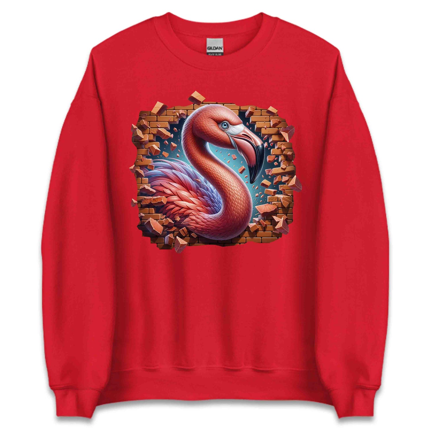 Flamingo Breaking Through Wall 3D Realistic Flamingo | PRODUCT CODE: FLMNBRKTHWLO