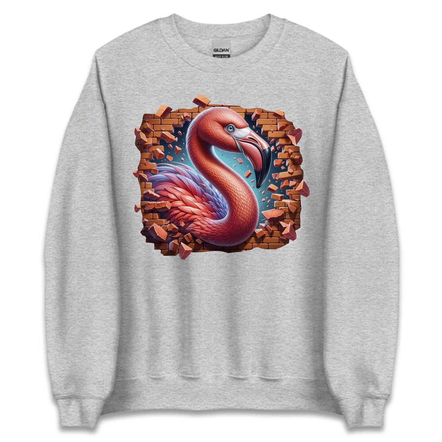 Flamingo Breaking Through Wall 3D Realistic Flamingo | PRODUCT CODE: FLMNBRKTHWLO