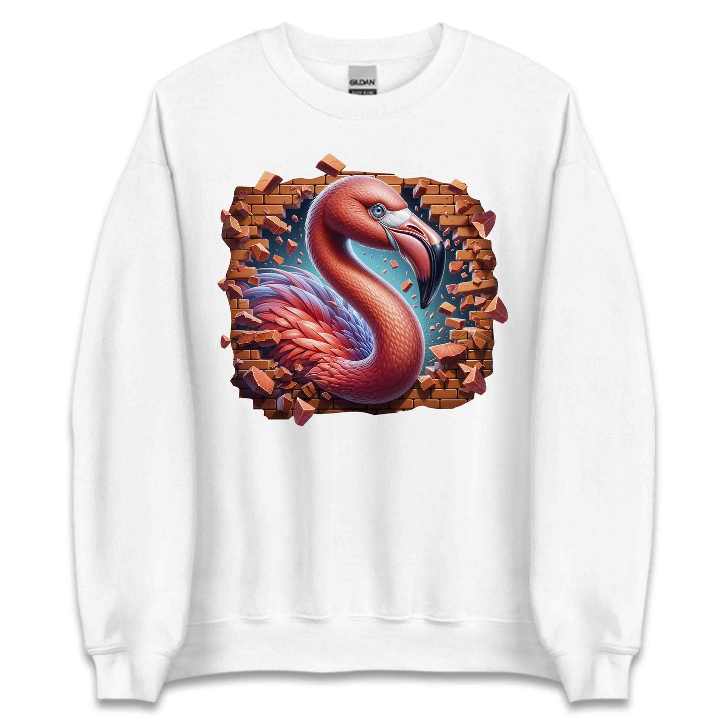 Flamingo Breaking Through Wall 3D Realistic Flamingo | PRODUCT CODE: FLMNBRKTHWLO