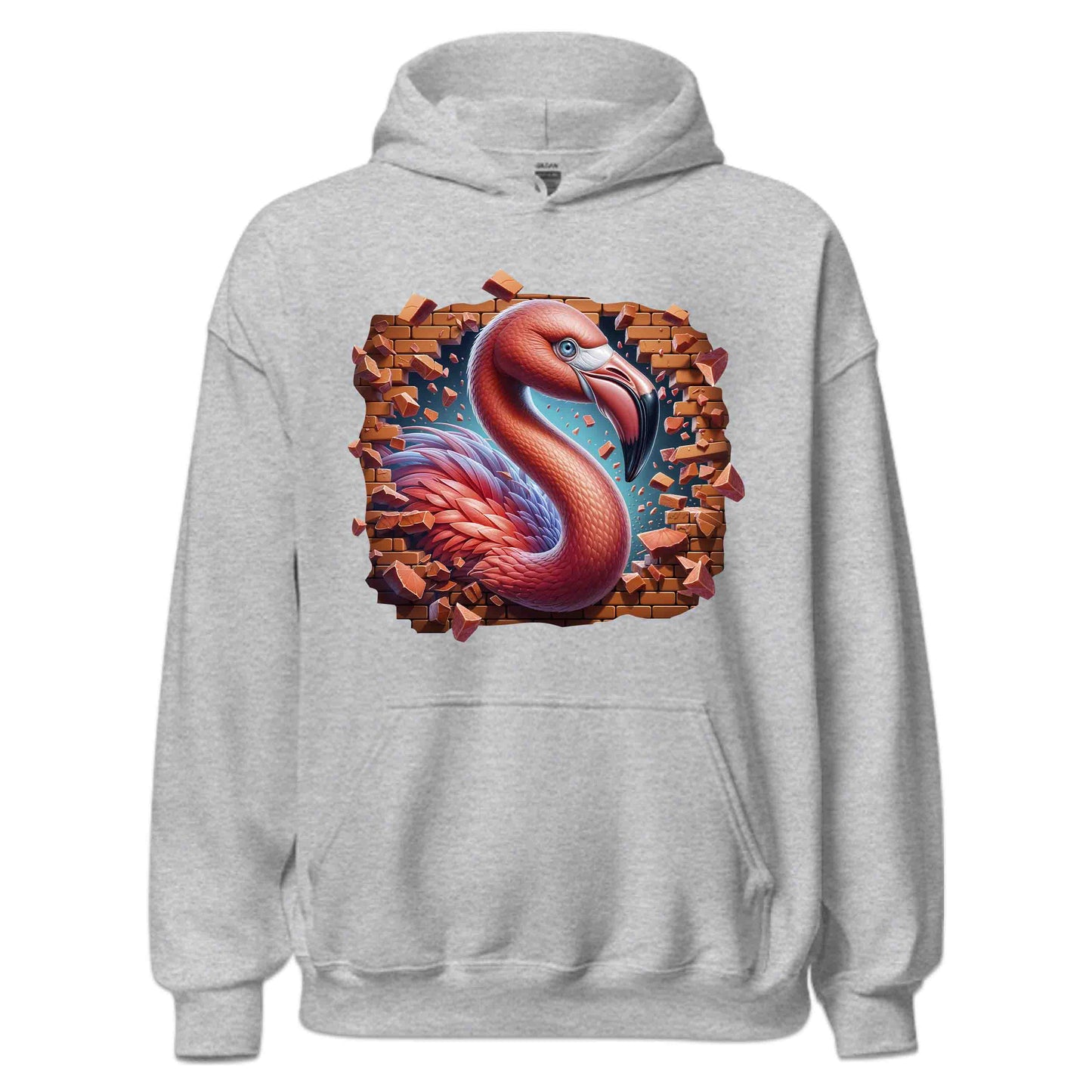 Flamingo Breaking Through Wall 3D Realistic Flamingo | PRODUCT CODE: FLMNBRKTHWLO