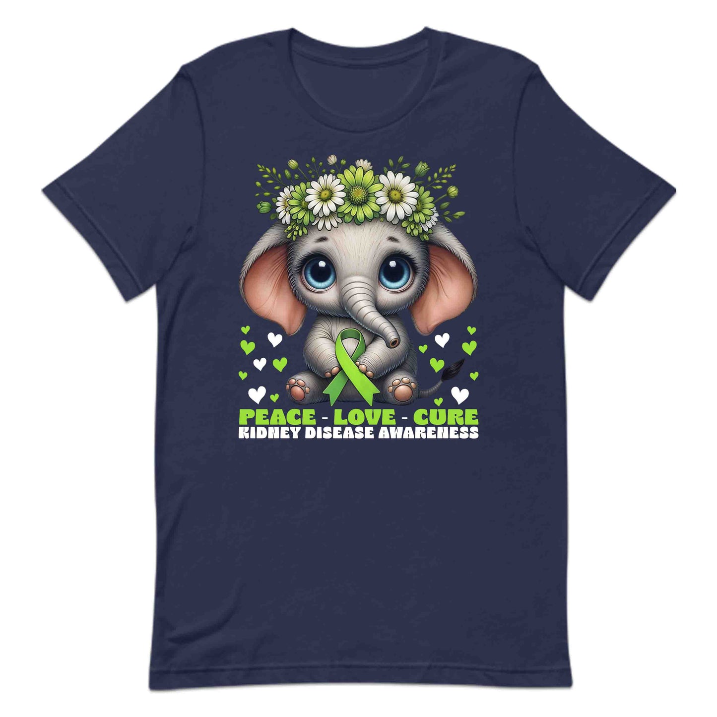 Peace Love Cure Floral Elephant Kidney Disease Awareness | PRODUCT CODE: FLOEPHNTADVWS