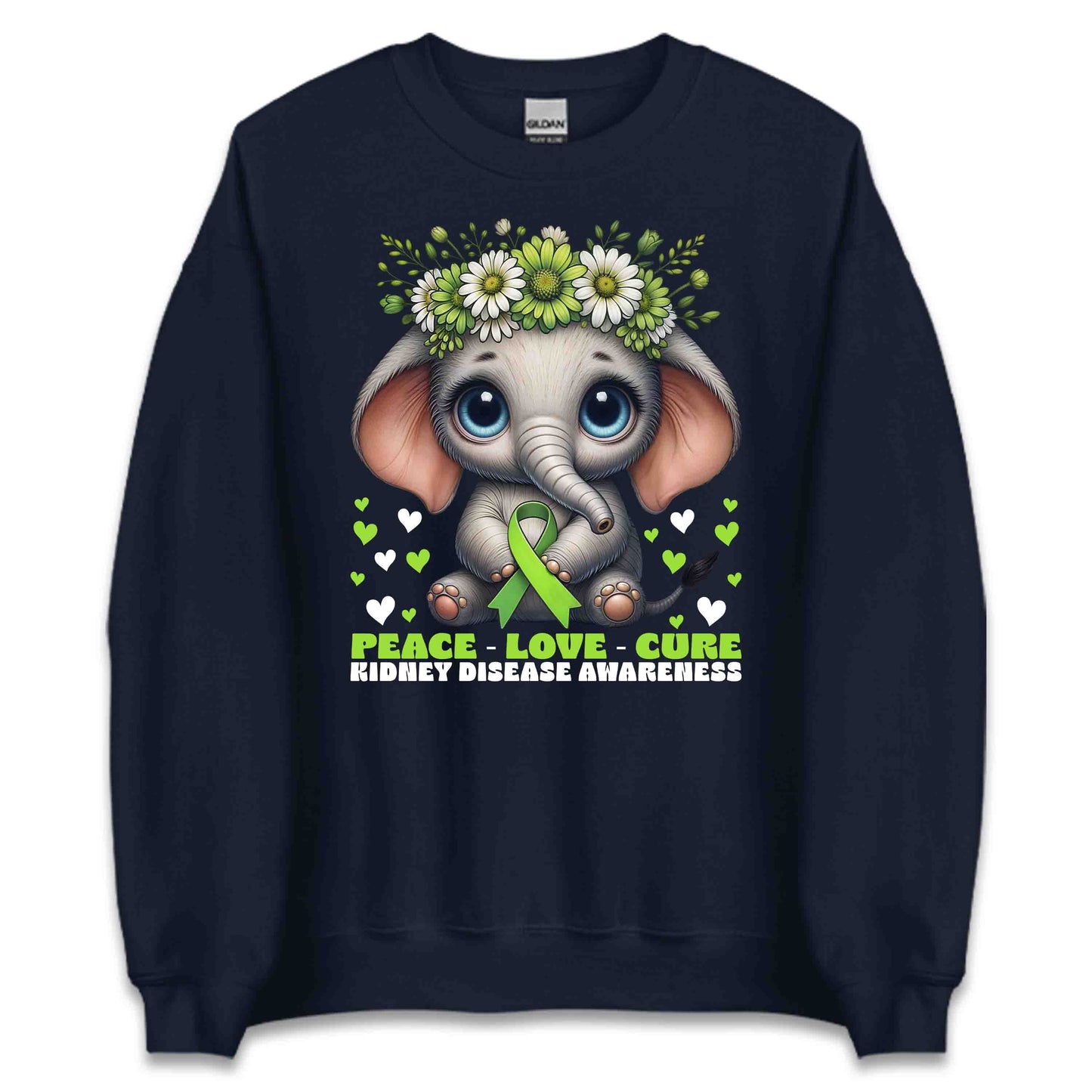 Peace Love Cure Floral Elephant Kidney Disease Awareness | PRODUCT CODE: FLOEPHNTADVWS