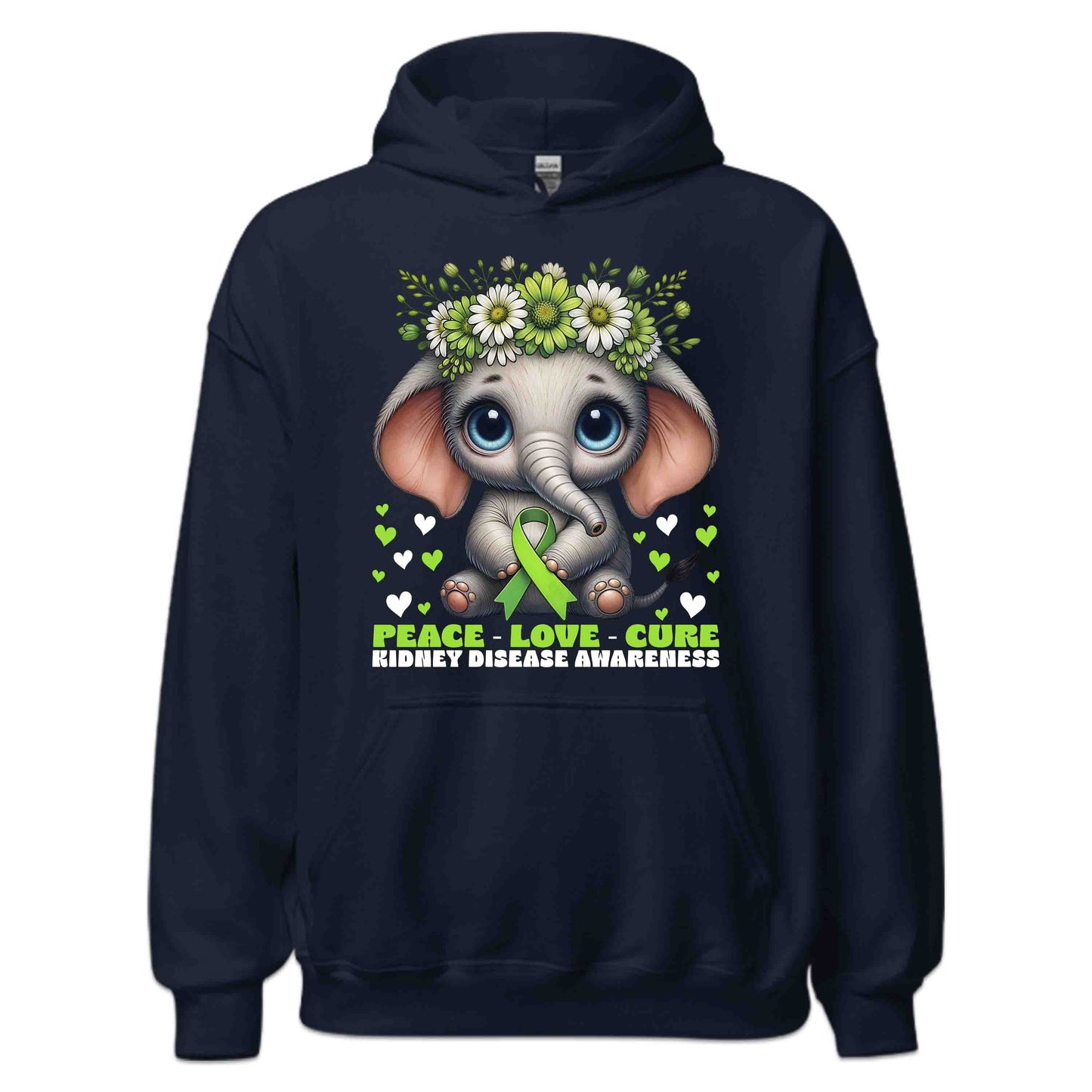 Peace Love Cure Floral Elephant Kidney Disease Awareness | PRODUCT CODE: FLOEPHNTADVWS