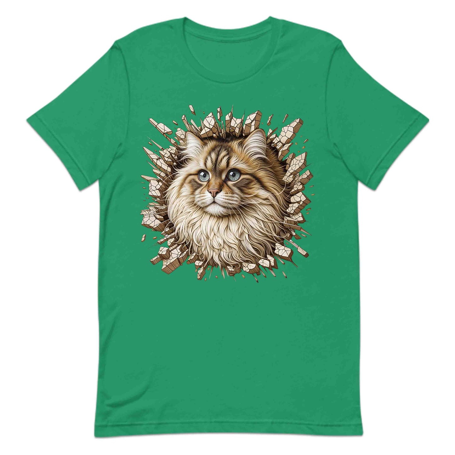 Fluffy Siberian Cat Breaking Through Wall 3D Realistic Cat | PRODUCT CODE: FLYSBRNCRABH