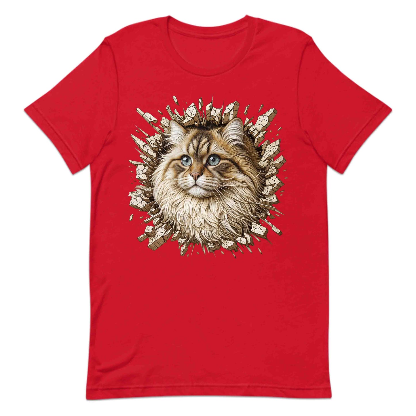 Fluffy Siberian Cat Breaking Through Wall 3D Realistic Cat | PRODUCT CODE: FLYSBRNCRABH