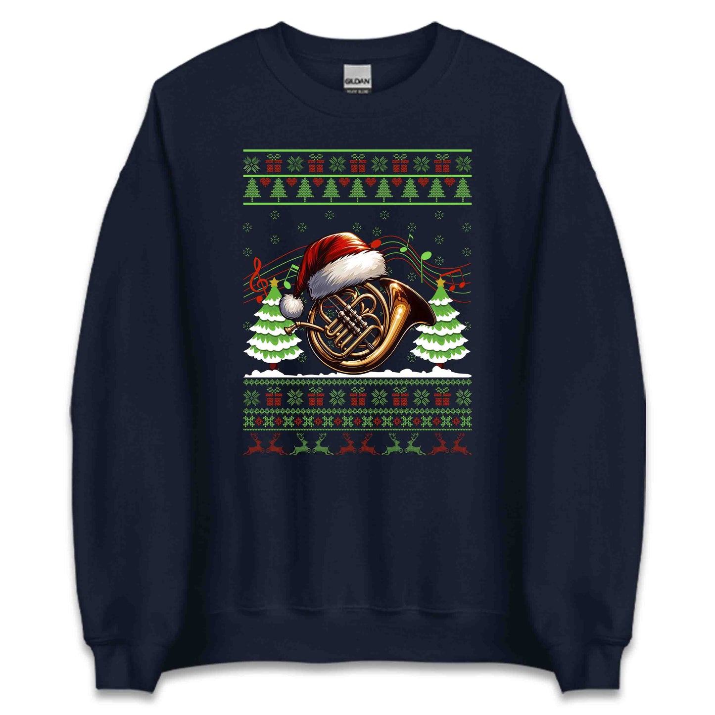 French Horn Christmas Ugly Xmas Musicians | PRODUCT CODE: FNCHORCHMTSU