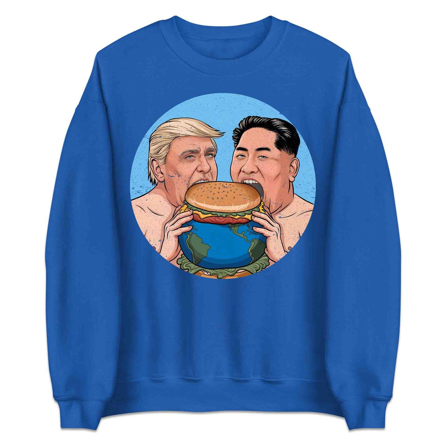 Funny Political Satire T-Shirt | Global Leaders Earth Burger Jumper | World Power Hunger Hoodie | PRODUCT CODE: FNPLCTASGB