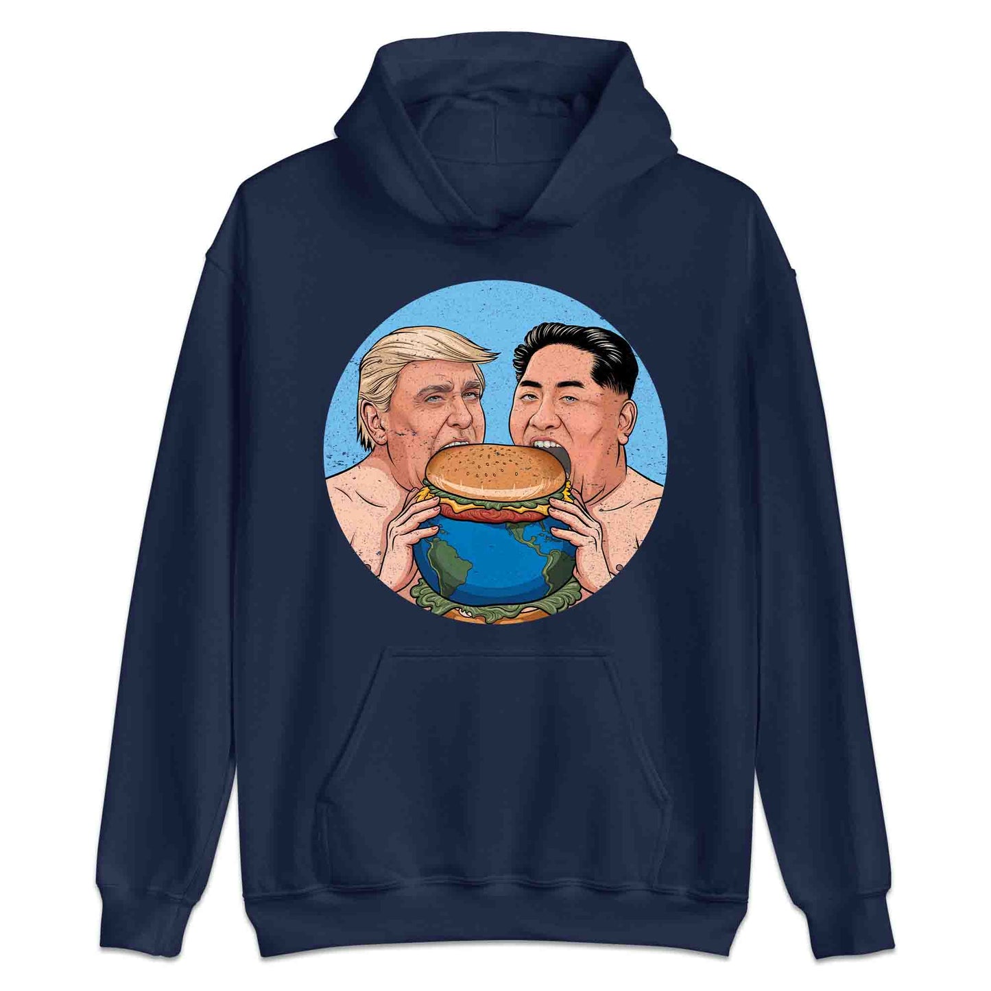 Funny Political Satire T-Shirt | Global Leaders Earth Burger Jumper | World Power Hunger Hoodie | PRODUCT CODE: FNPLCTASGB