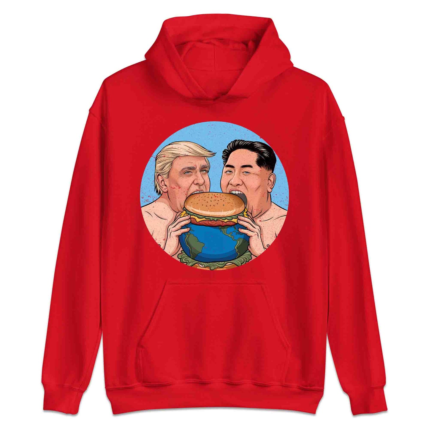 Funny Political Satire T-Shirt | Global Leaders Earth Burger Jumper | World Power Hunger Hoodie | PRODUCT CODE: FNPLCTASGB