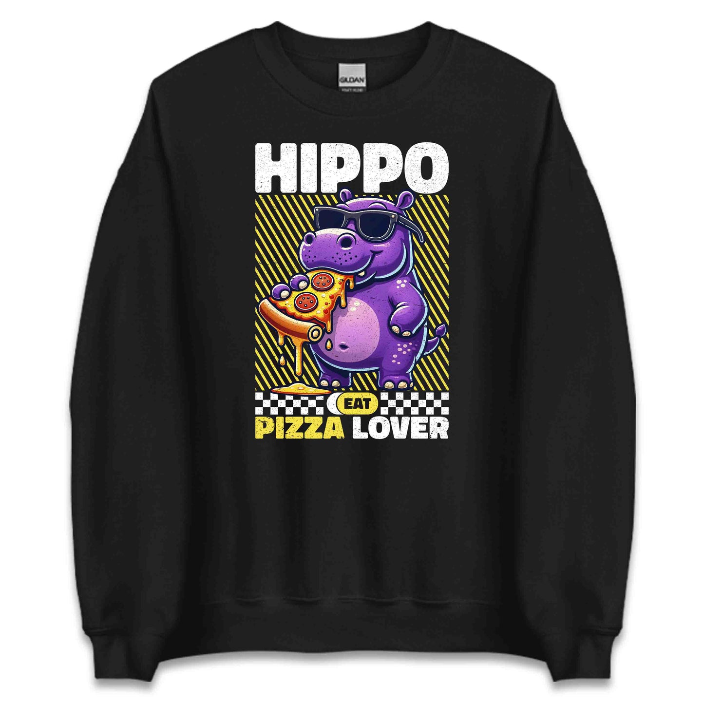 Funny Hippo Pizza Lover Quirky Foodies Hippopotamus Pizza Enthusiasts | PRODUCT CODE: FNPZHPOANMLET