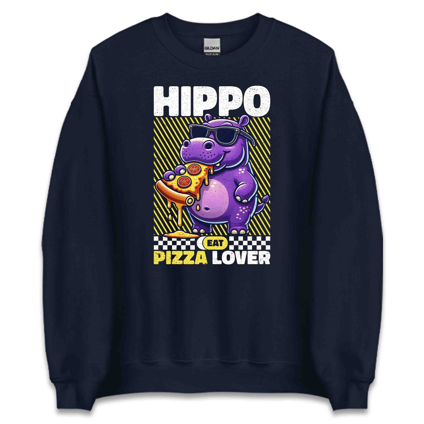 Funny Hippo Pizza Lover Quirky Foodies Hippopotamus Pizza Enthusiasts | PRODUCT CODE: FNPZHPOANMLET