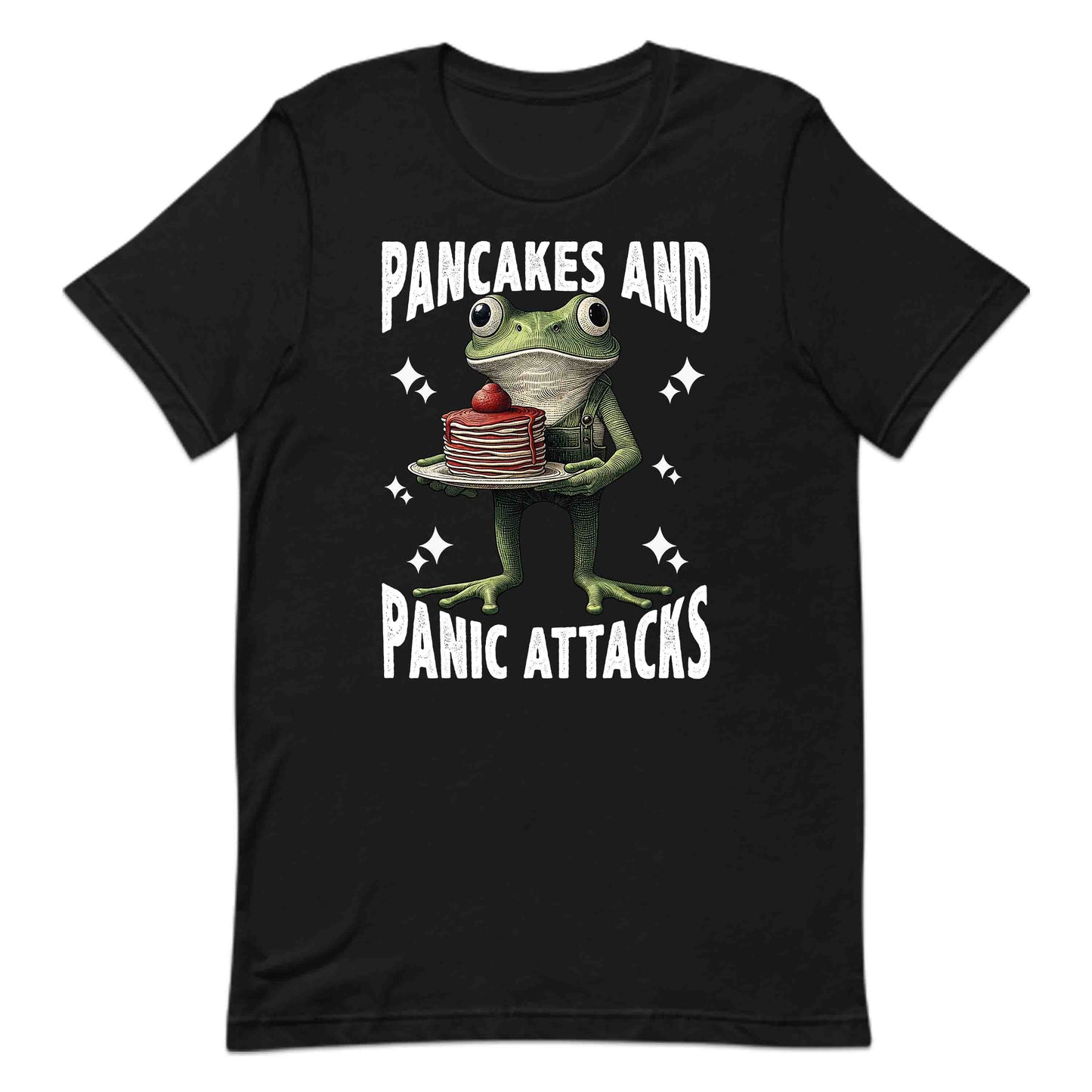 Funny Frog Anxiety Pancakes and Panic Attacks Frog Vintage Amphibian Sarcastic Mental Health | PRODUCT CODE: FNRGOANXYTP