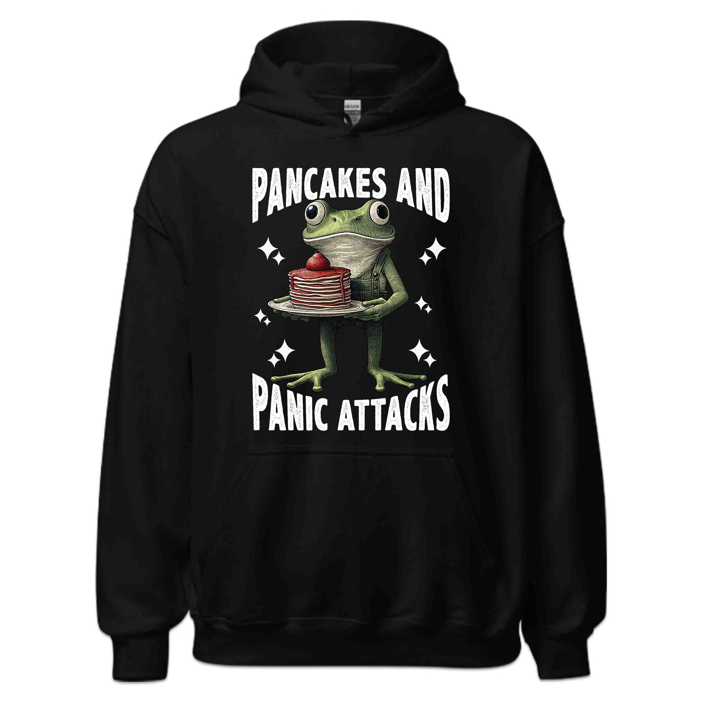 Funny Frog Anxiety Pancakes and Panic Attacks Frog Vintage Amphibian Sarcastic Mental Health | PRODUCT CODE: FNRGOANXYTP