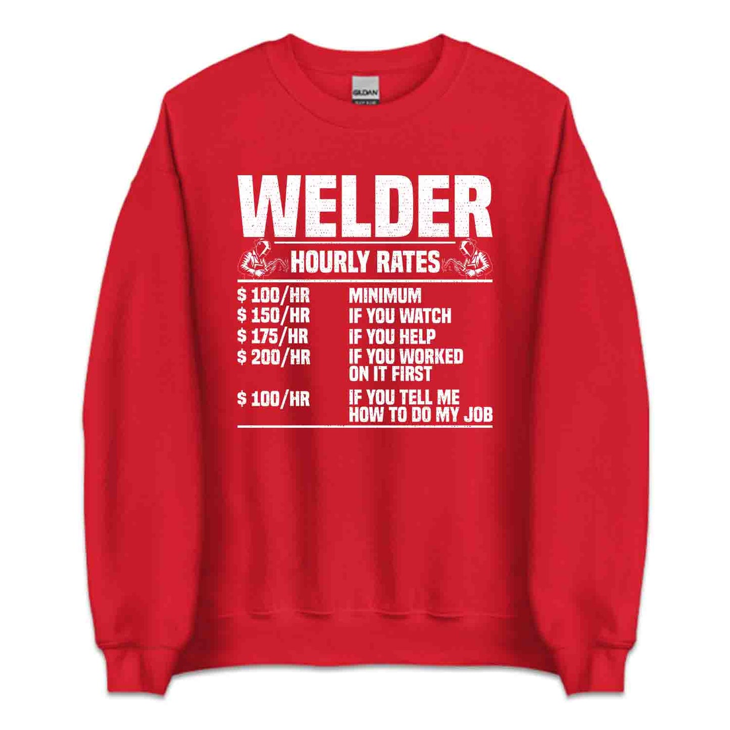 Welder Hourly Rates Labor Day Welding Humor | PRODUCT CODE: FNWLDHRTPS