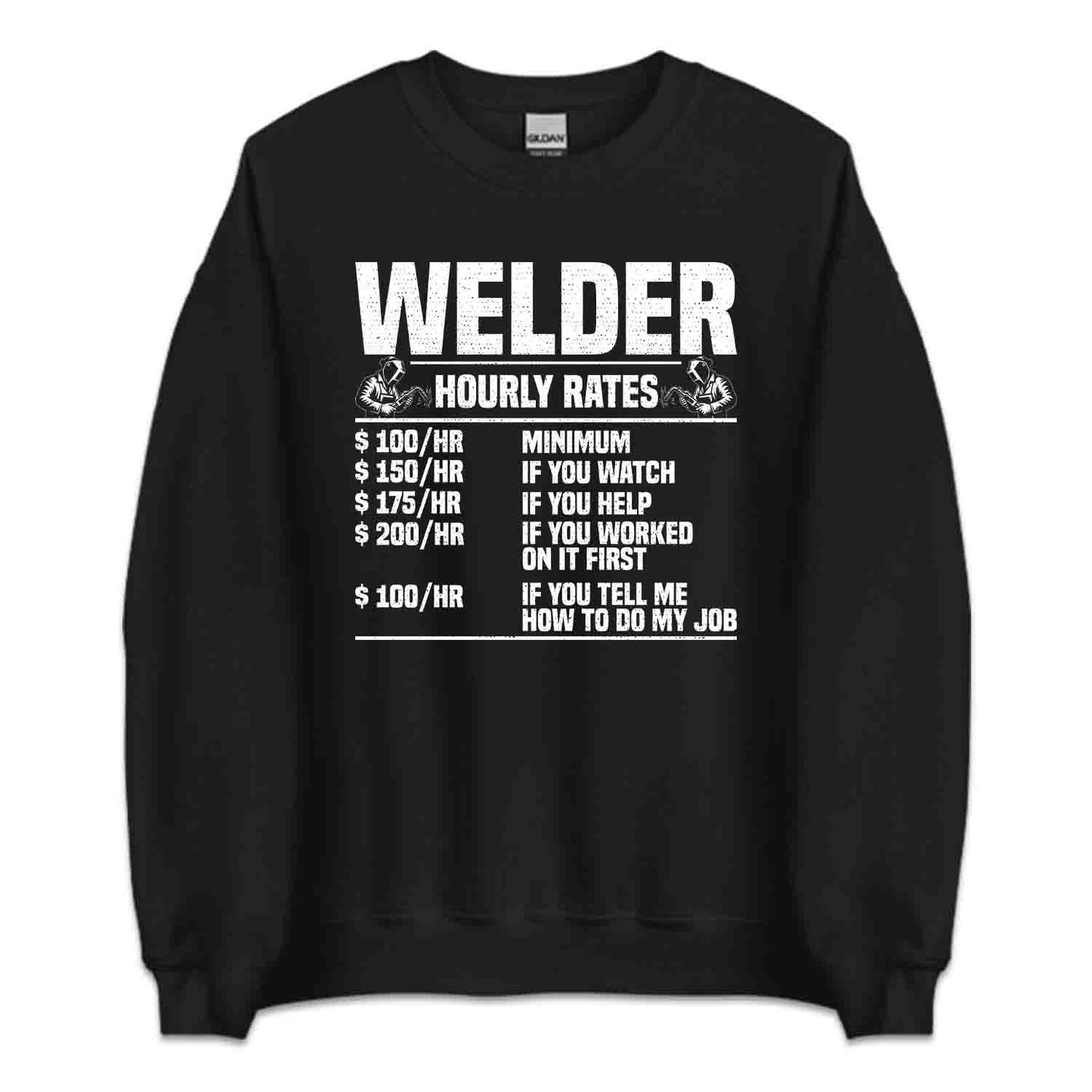 Welder Hourly Rates Labor Day Welding Humor | PRODUCT CODE: FNWLDHRTPS