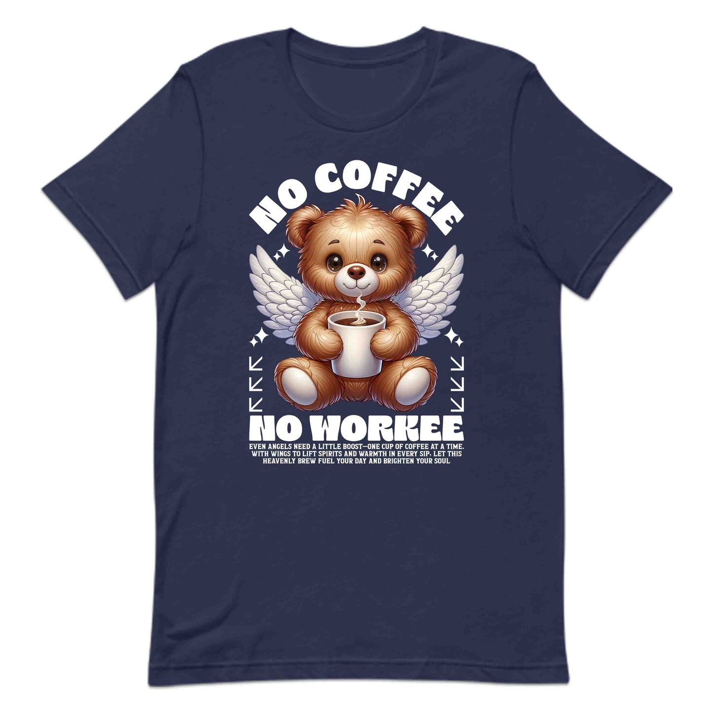 No Coffee No Workee Funny Coffee Bear Angel | PRODUCT CODE: FNYCFEBRANGLW