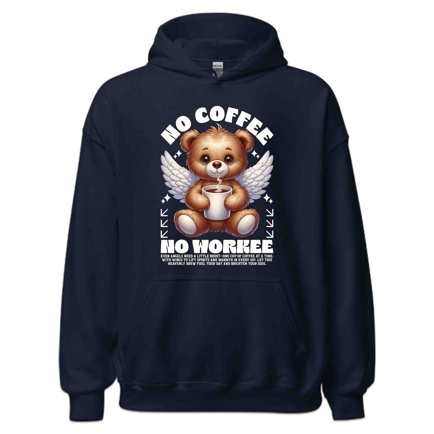 No Coffee No Workee Funny Coffee Bear Angel | PRODUCT CODE: FNYCFEBRANGLW