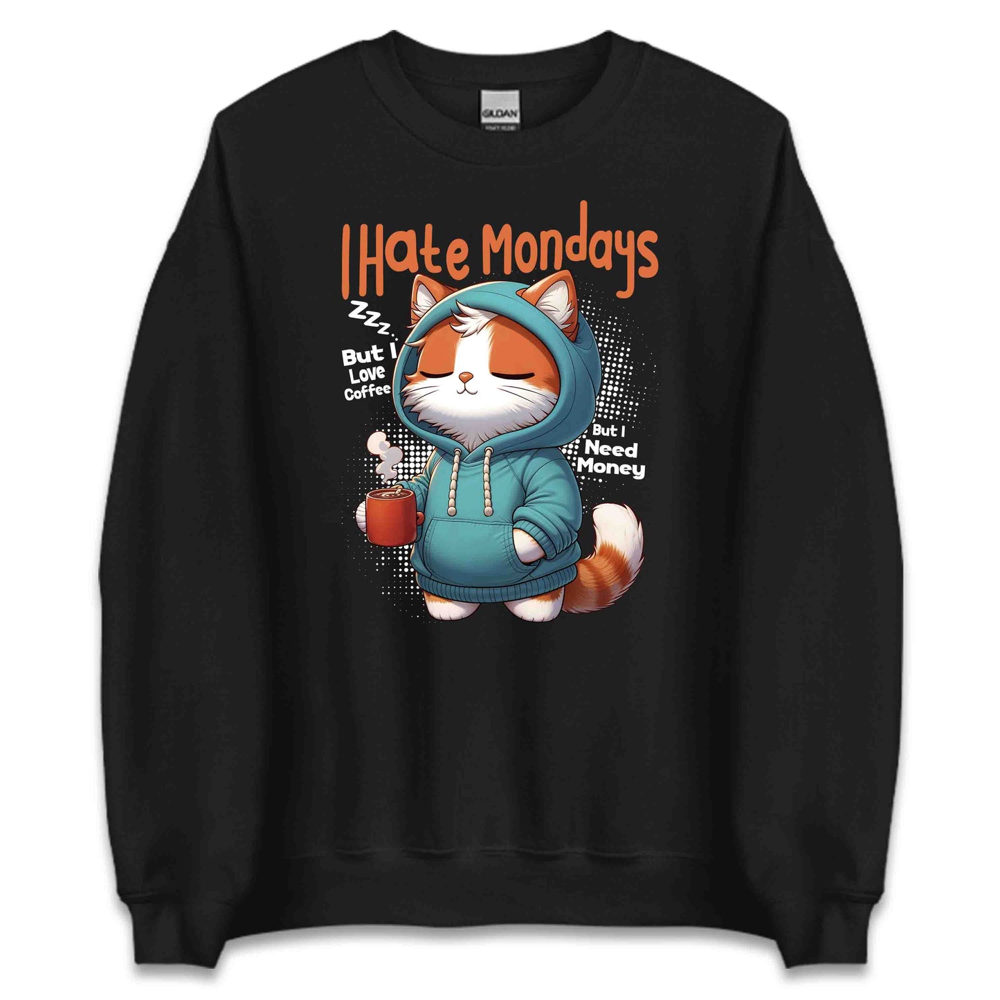 I Hate Mondays Funny Cat Coffee Anti-Monday Vibes | PRODUCT CODE: FNYCTFEOMNDA