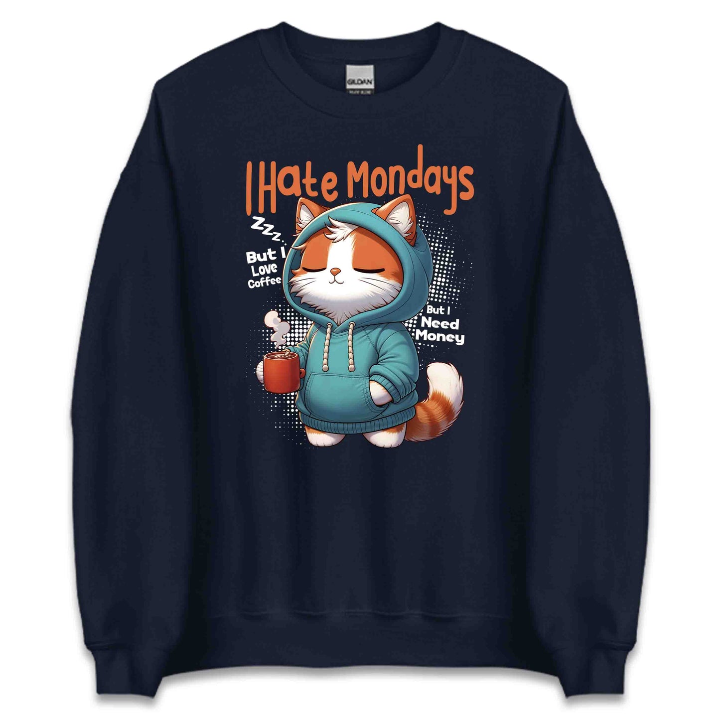 I Hate Mondays Funny Cat Coffee Anti-Monday Vibes | PRODUCT CODE: FNYCTFEOMNDA