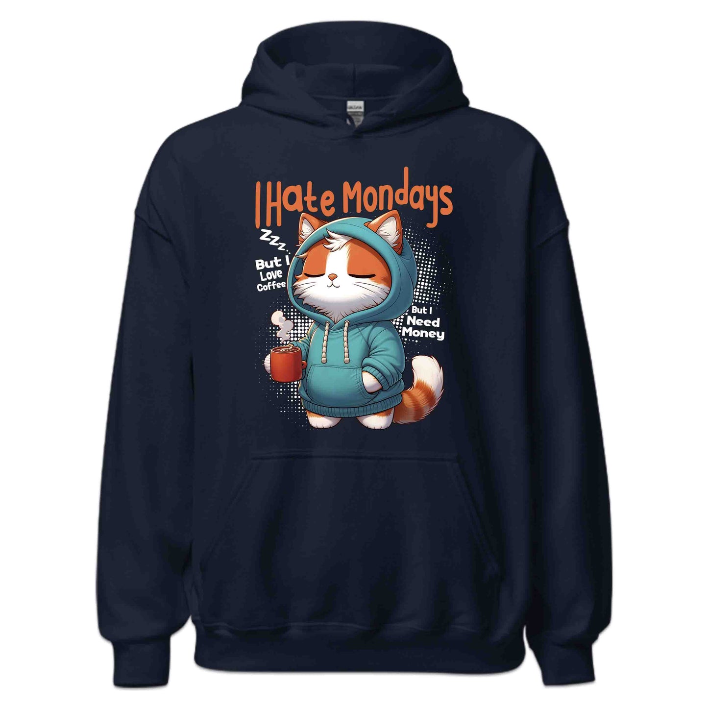 I Hate Mondays Funny Cat Coffee Anti-Monday Vibes | PRODUCT CODE: FNYCTFEOMNDA