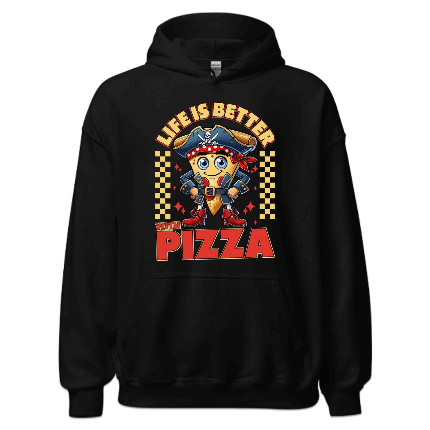 Funny Pizza Pirate Life Is Better With Pizza Cheesy Humor | PRODUCT CODE: FNYPRTZACLEWD