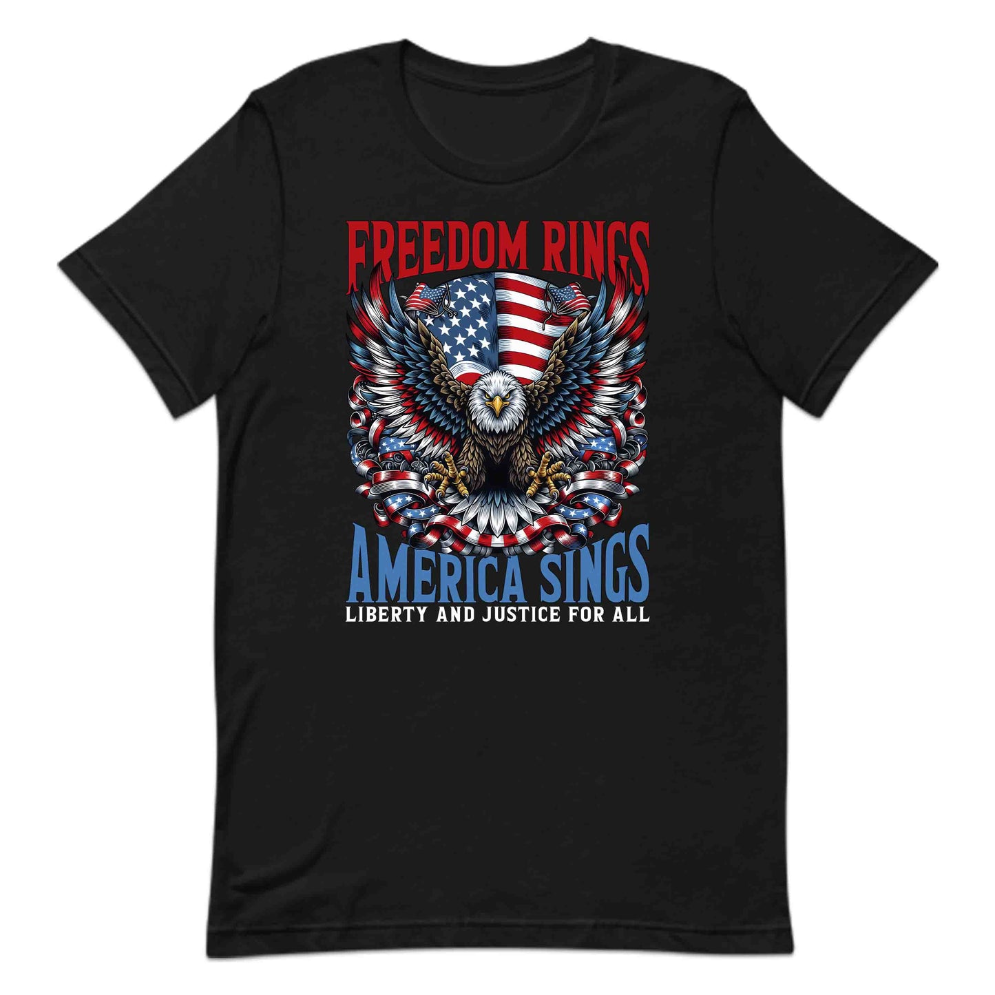 Freedom Rings America Sings Eagle USA Flag Liberty and Justice | PRODUCT CODE: FRDMRNGSAMEL