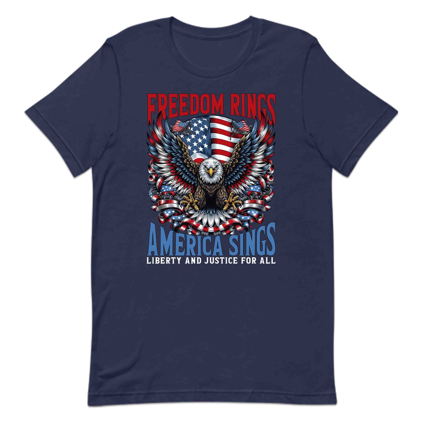 Freedom Rings America Sings Eagle USA Flag Liberty and Justice | PRODUCT CODE: FRDMRNGSAMEL