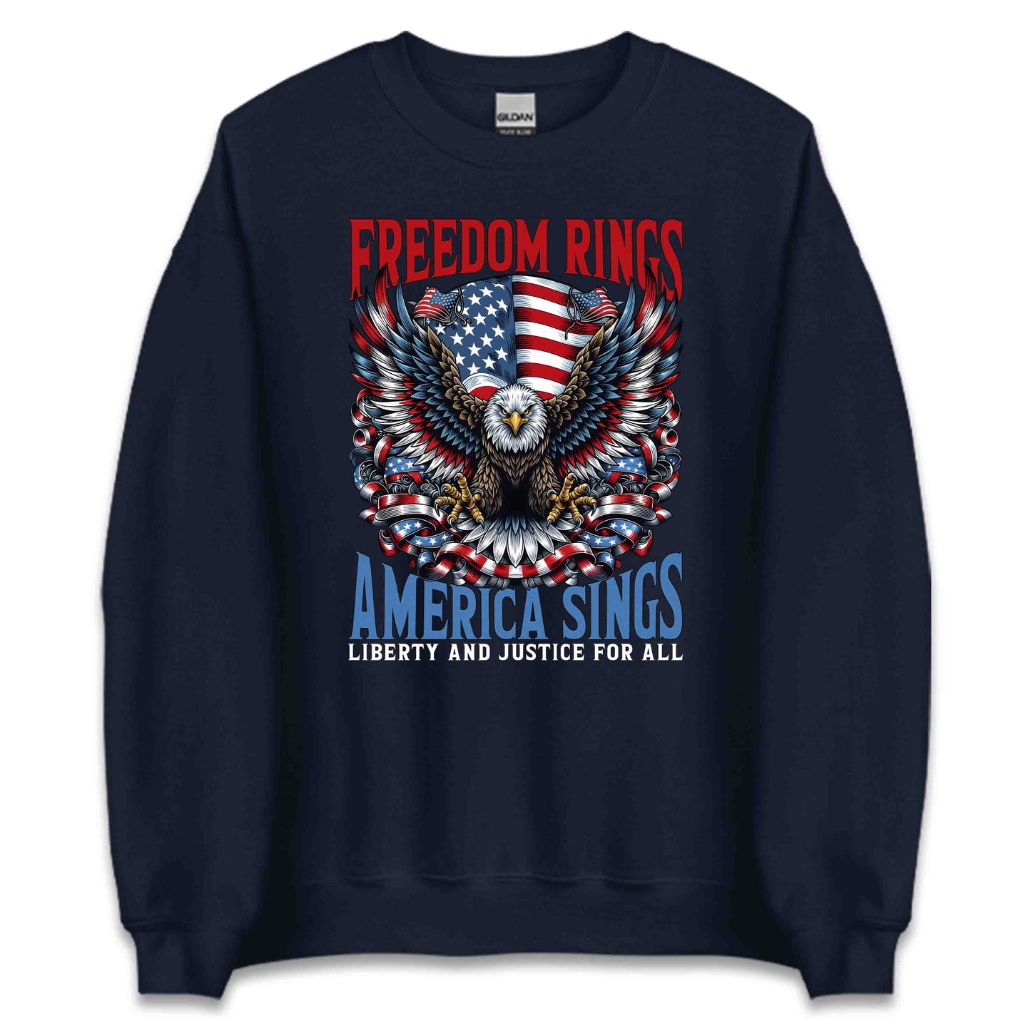 Freedom Rings America Sings Eagle USA Flag Liberty and Justice | PRODUCT CODE: FRDMRNGSAMEL