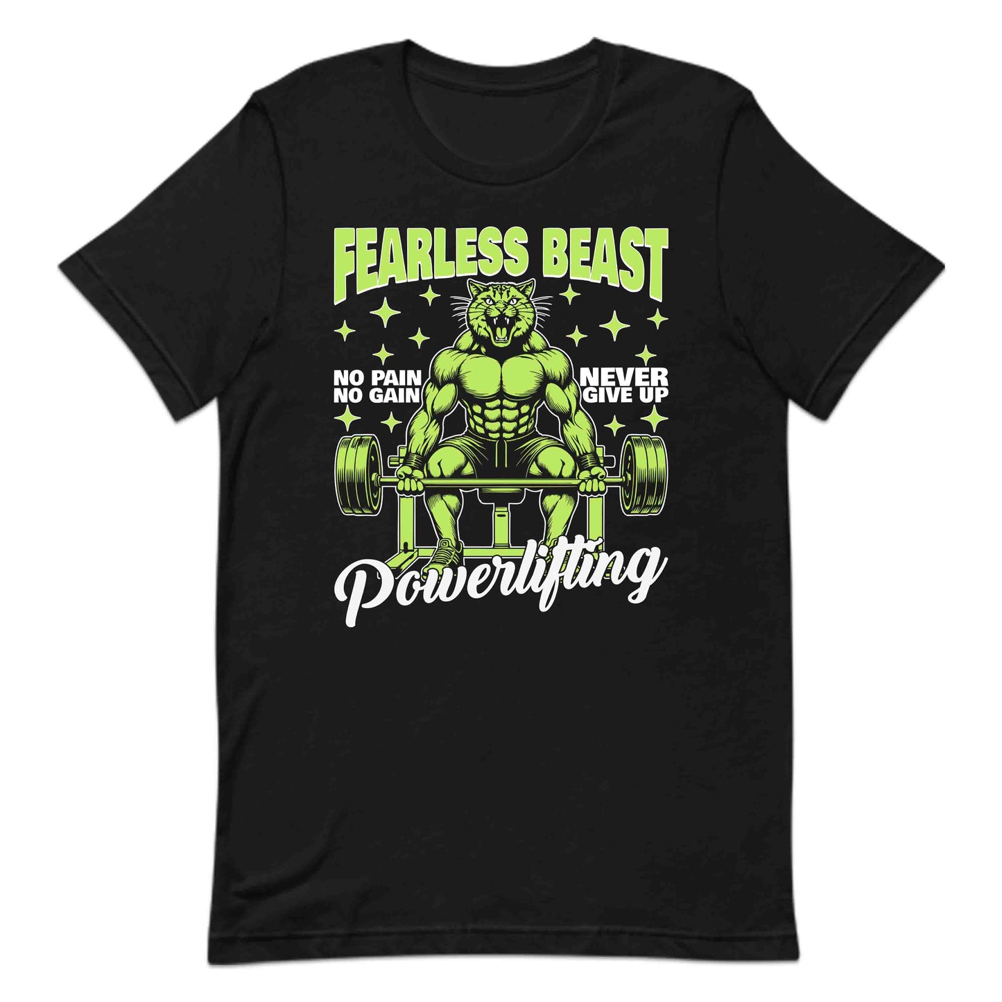 Fearless Cat Gym Beast Powerlifting No Pain No Gain | PRODUCT CODE: FRLCTAGYMBPW