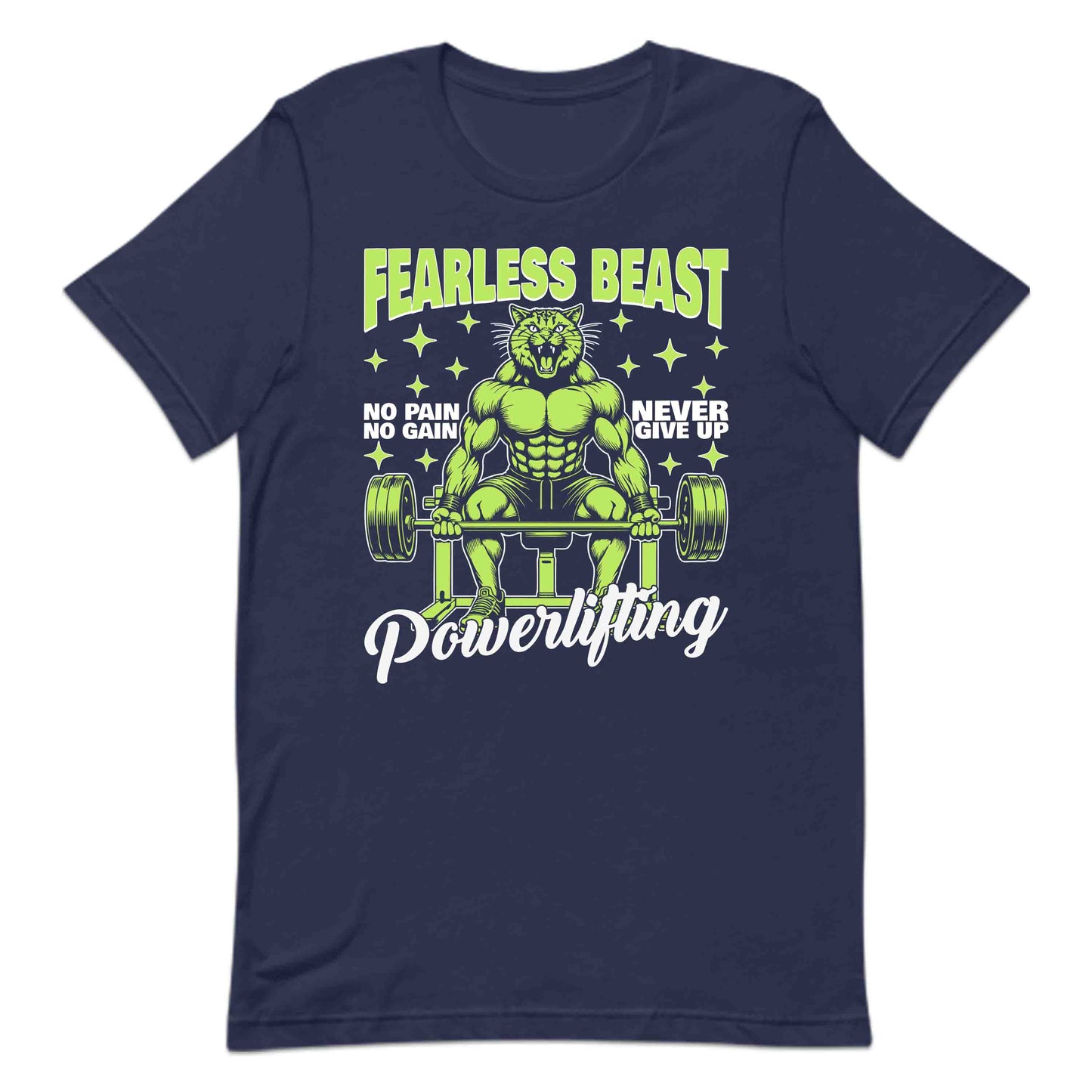 Fearless Cat Gym Beast Powerlifting No Pain No Gain | PRODUCT CODE: FRLCTAGYMBPW