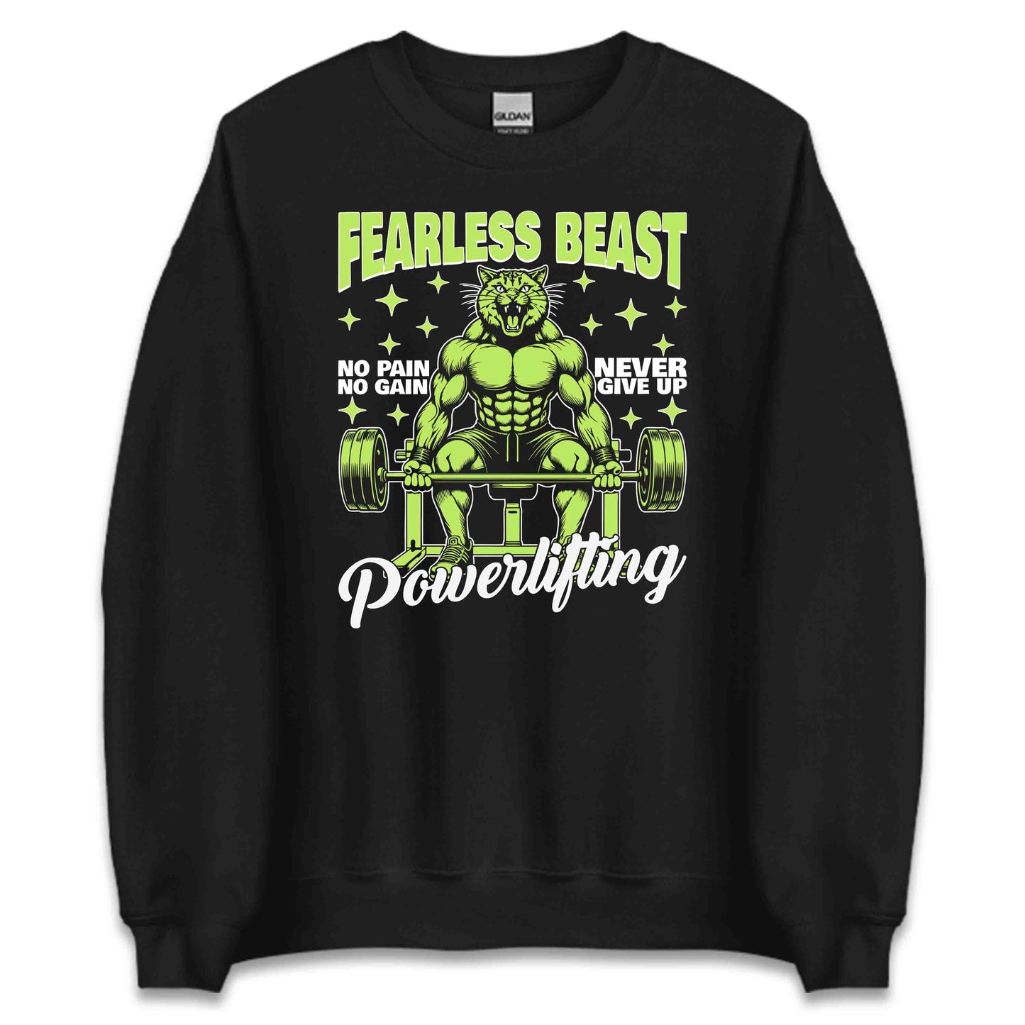 Fearless Cat Gym Beast Powerlifting No Pain No Gain | PRODUCT CODE: FRLCTAGYMBPW