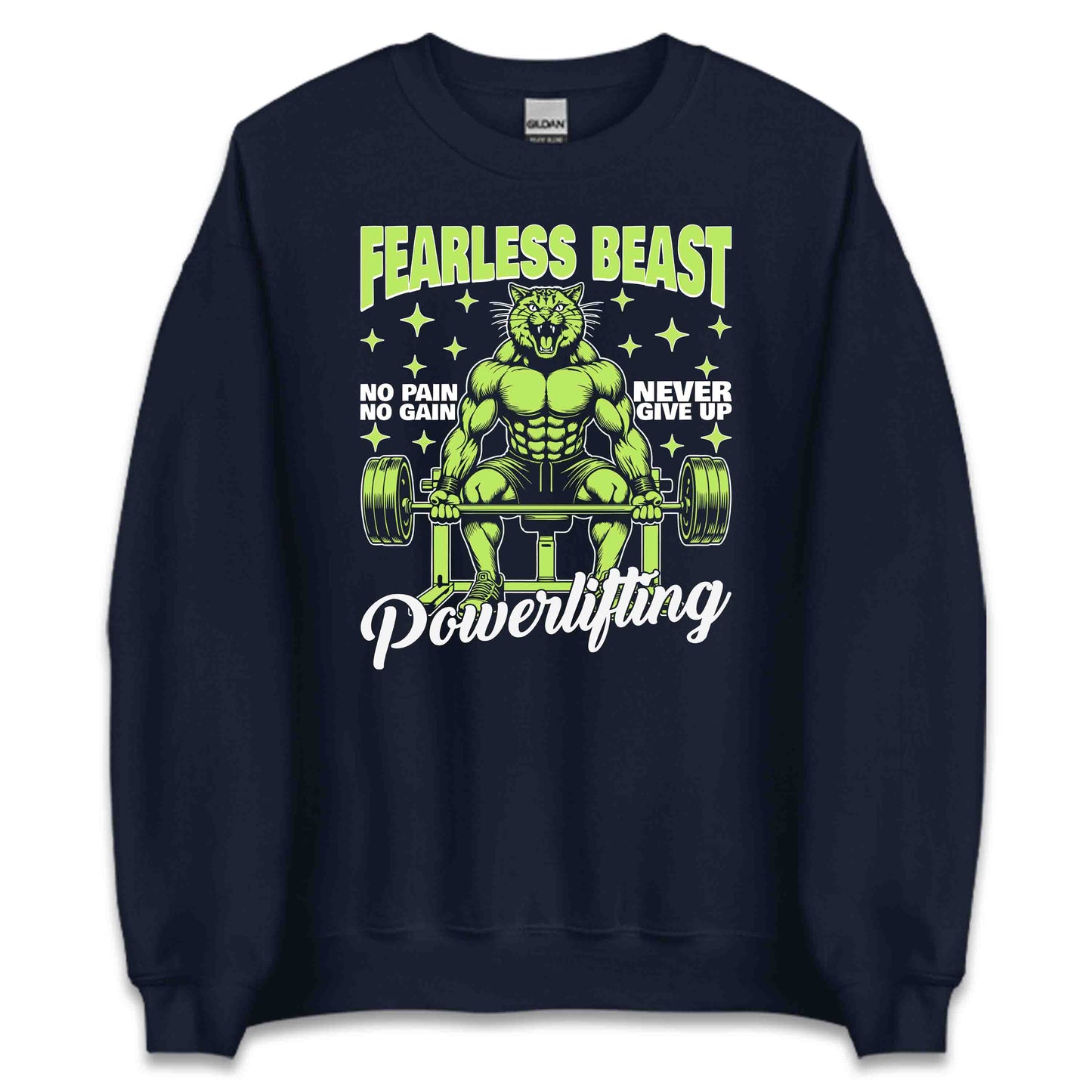 Fearless Cat Gym Beast Powerlifting No Pain No Gain | PRODUCT CODE: FRLCTAGYMBPW
