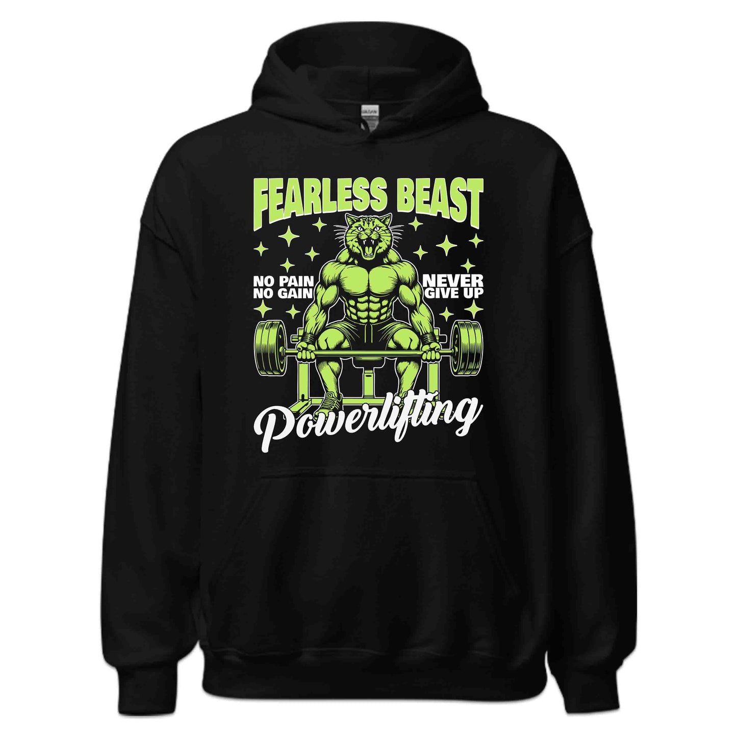 Fearless Cat Gym Beast Powerlifting No Pain No Gain | PRODUCT CODE: FRLCTAGYMBPW