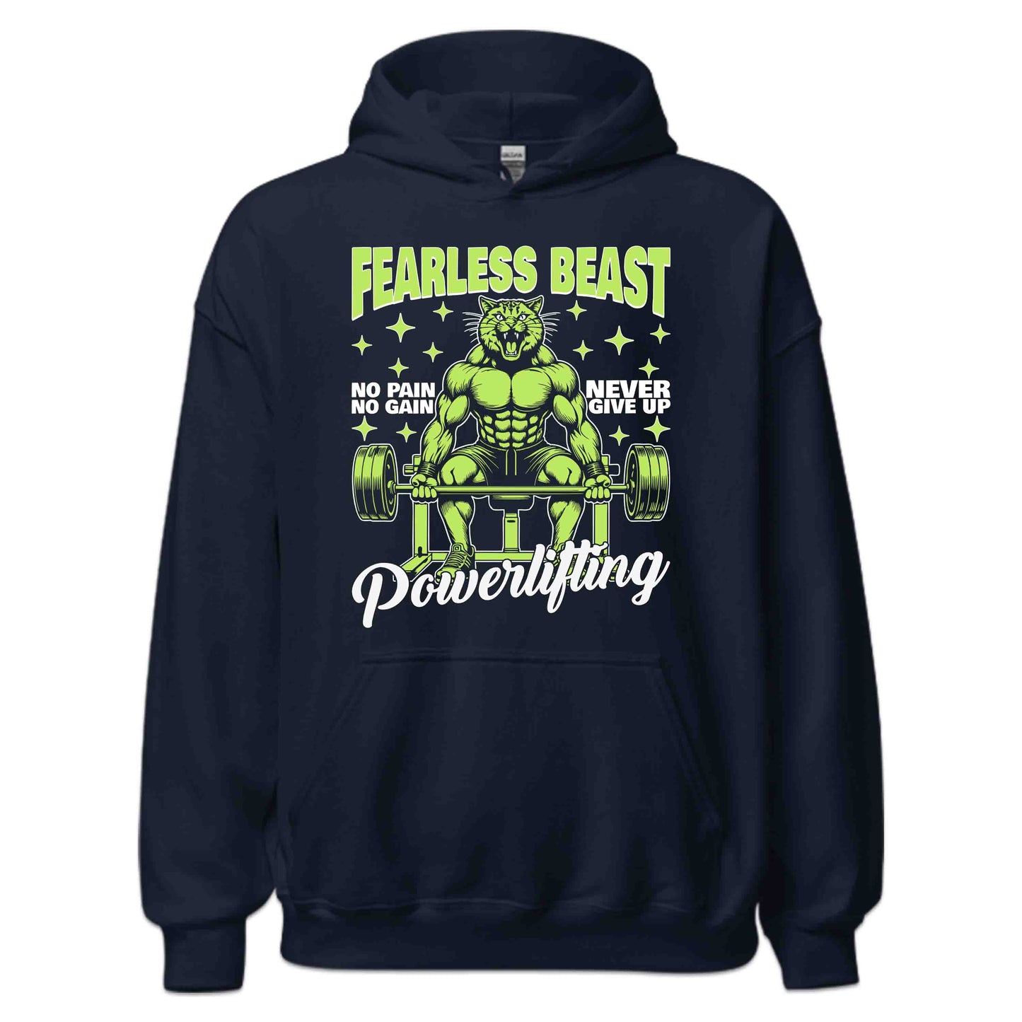 Fearless Cat Gym Beast Powerlifting No Pain No Gain | PRODUCT CODE: FRLCTAGYMBPW