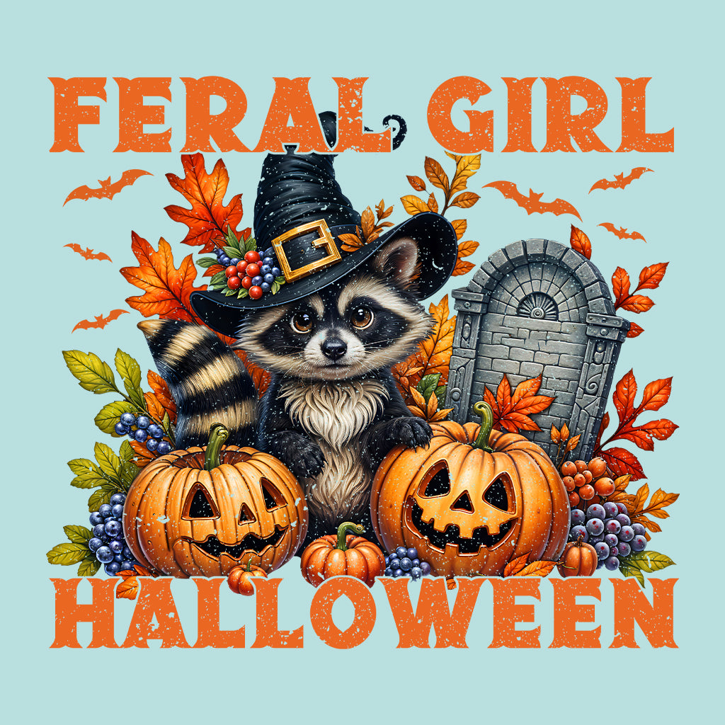 Feral Girl Halloween Spooky Raccoon Autumn Season | PRODUCT CODE: FRLGIHLWRC