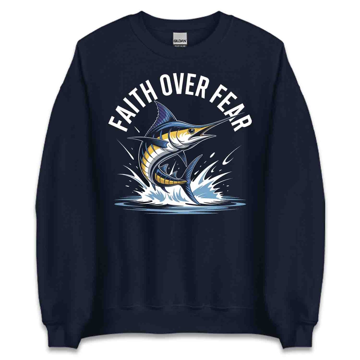 Faith Over Fear T-Shirt, Christian Angler Sweatshirt, Inspirational Fishing Hoodie | PRODUCT CODE: FTHABNMAD